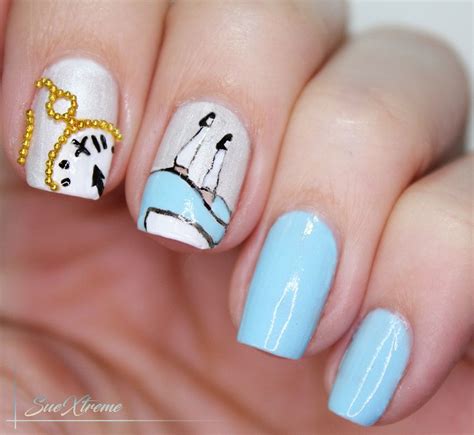 Disney Nail Art Manicura Alicia En El Pa S De Las Maravillas Freehand