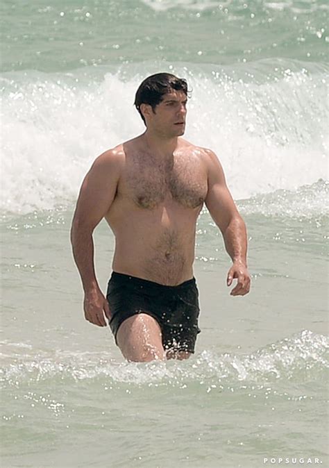 Henry Cavill Shows Off Superhero Physique At Miami Beach