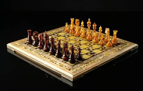 Handmade Amber Chess Set With Figures Amber Chess Pieces Etsy