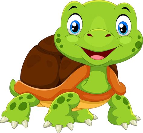 Premium Vector Happy Turtle Cartoon