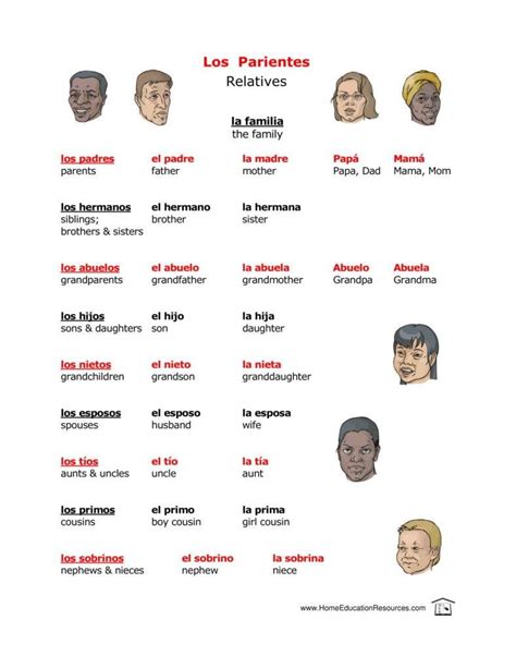 Spanish Family Tree Chart