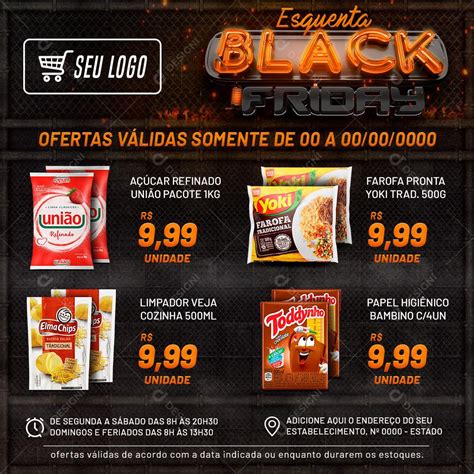 Encarte Esquenta Black Friday Produtos Social Media PSD Editável