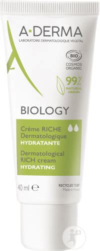 A Derma Biology Crème Riche Dermatologique Hydratante Peaux Fragiles