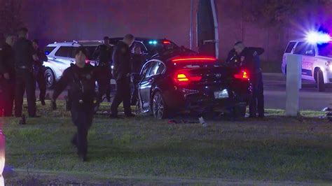 High Speed Chase Ends With Car Slamming Into Utility Pole Along North