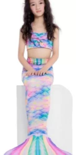 Cola De Sirena Bikini Niñas Traje De Baño Set Meses sin interés