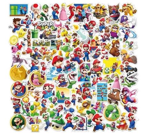 Set Stickers Super Mario Bros Gamer Pegatinas Calcomanias Cuotas