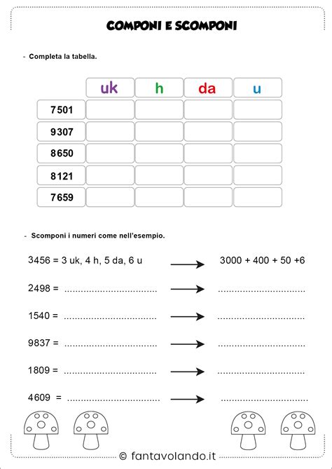 Schede Di Matematica Numeri E Scomposizioni Fantavolando