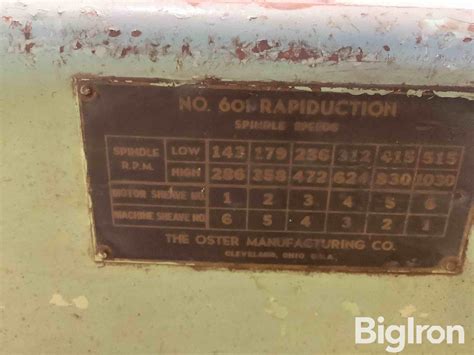Oster 601WD Lathe BigIron Auctions