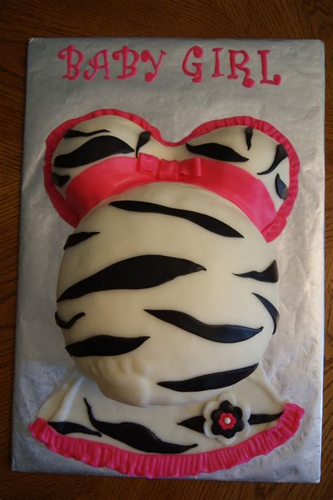 Zebra Hot Pink Baby Belly Cake For Michelle Baby Belly Cake Design Chosen By The Mother To