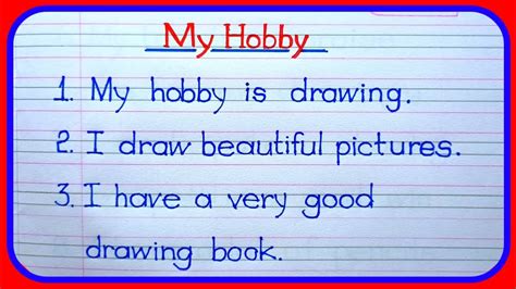 10 Lines On My Hobby Essay On My Hobby In English My Hobby Drawing