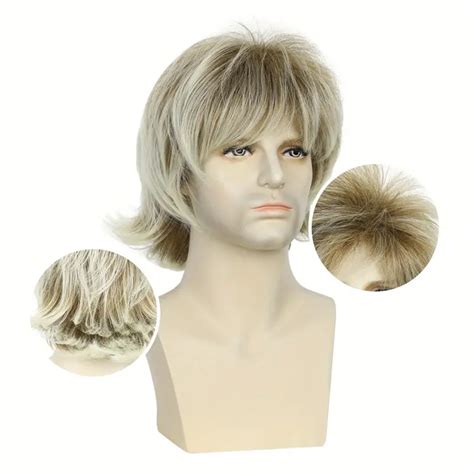 Mullet Wigs Brown Mixed Blonde Short Curly Hair Wigs Men Temu Netherlands