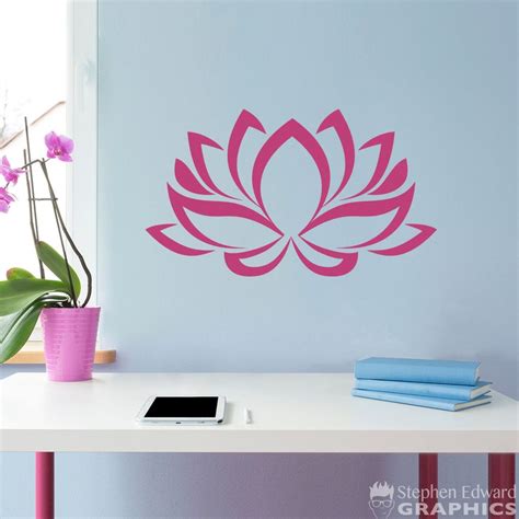 Lotus Vinyl Decal Lotus Flower Wall Decal Peace Decor Etsy