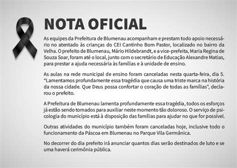 Prefeitura De Blumenau Decreta 30 Dias De Luto Oficial Por Tragédia No