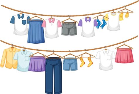 Free Vector | Isolated clothes hanging on white background