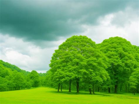 Premium AI Image | Beautiful scenery of green tree forest