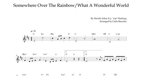 Somewhere Over The Rainbow What A Wonderful World Sheet Music Audiolover