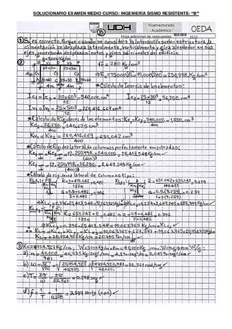 Solucionario De Examen De Medio Curso De Ingenieria Sismorresistente Pdf