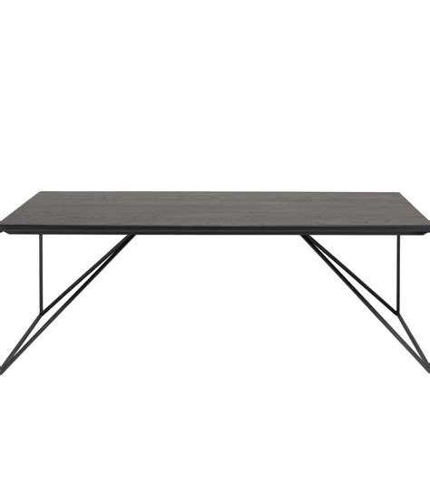 Mesa De Centro Rectangular Negra Con Patas Metal De 120 X 60 Cm