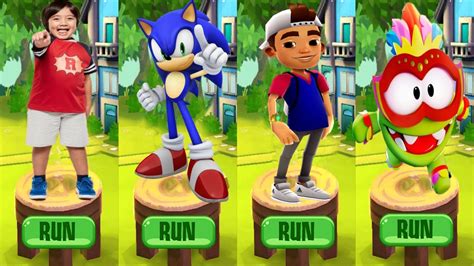 Tag With Ryan Vs Sonic Dash Vs Subway Surfers World Tour Barcelona Vs