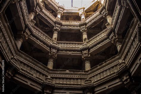 Various views of the Adalaj Stepwell Stock Photo | Adobe Stock