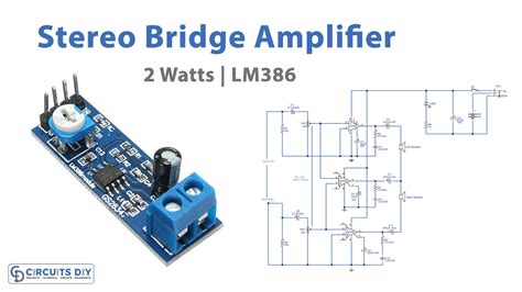 2 Watt Stereo Bridge Amplifier Using LM386