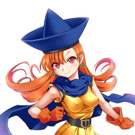 Safebooru 1girl Alena Dq4 Belt Blue Cape Blue Hat Breasts Brown