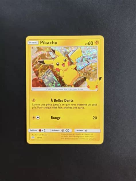 Carte Pok Mon Pikachu Holo Mac Donald S Ans Fr Eur