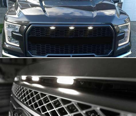 Smoked Lens Amber LED Front Grille Running Light Lamps Fit For Ford F