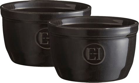 Emile Henry Eh794009 Le N9 Set de 2 Ramequins Céramique Noir Fusain 9