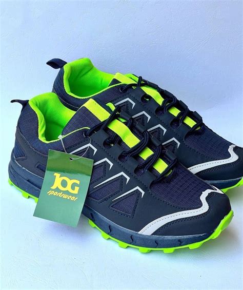 Jog Lace Up Sneakers In Blue And Lemon Fancy Soles