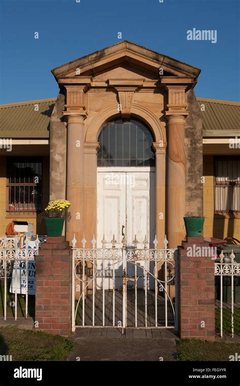 The entrance to the Gundagai Historical Museum Gundagai New South Wales Australia Stock Photo ...