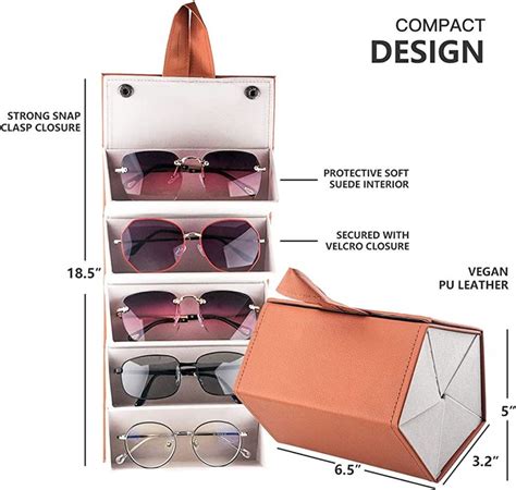 LBTbate Multiple Sunglasses Organizer Case Holder for Travel Leather ...