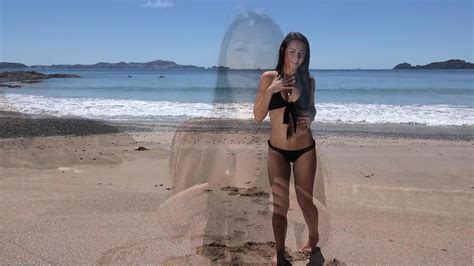 Lily Adams Takes Some Photos With Friends On A Paradisiacal Beach And Then Poses In A Bikini