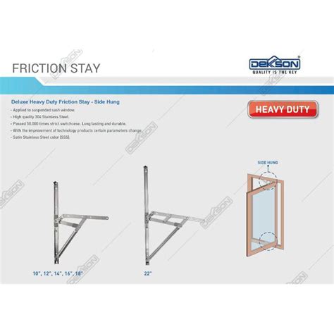 Jual Friction Stay Dekkson Deluxe Fs Hd S Side Hung Friction