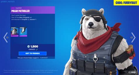 Fortnite Furry Bait 💪🐱🪴🌈🏳️‍⚧️ On Twitter Polar Patroller From The Bear Brigade Set Is