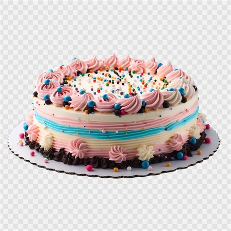 Premium Psd Festive Birthday Cake With Colorful Frosting And Sprinkles