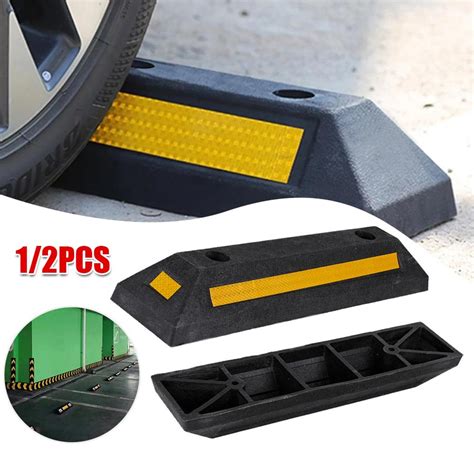 Barricades Vehicle Ground Baffle Wheel Positioner Heavy Duty Rubber