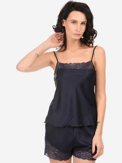 Піжама майка шорти жіноча Martelle Lingerie М шовк XXL Темно синя MAR S