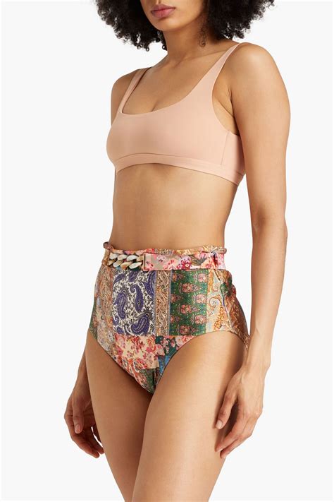 Zimmermann Paisley Print High Rise Bikini Briefs The Outnet