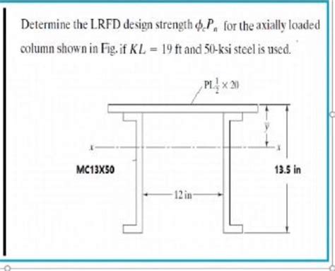 Solved Determine The Lrfd Design Strength P For The Chegg