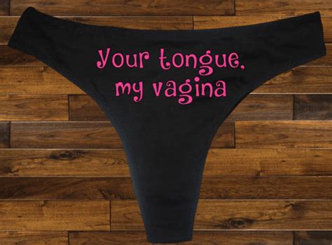 Your Tongue My V Thong Funny Cute Sexy Lingerie Etsy