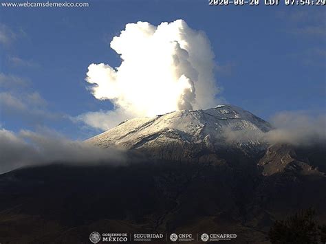 Reporte Del Monitoreo De Cenapred Al Volcán Popocatépetl Hoy 20 De