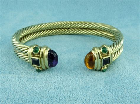 David Yurman Renaissance 14k Yellow Gold Double Cable Bracelet Etsy