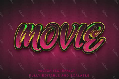 Movie Retro Theater 3D Font Style Effect | PREMIUM Vector File