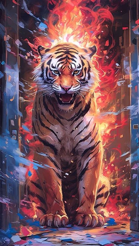 Tiger Painting Wallpapers 4k Hd Tiger Painting Backgrounds On Wallpaperbat