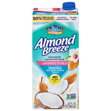 Blue Diamond Almond Breeze Unsweetened Vanilla Almond Coconut Almond