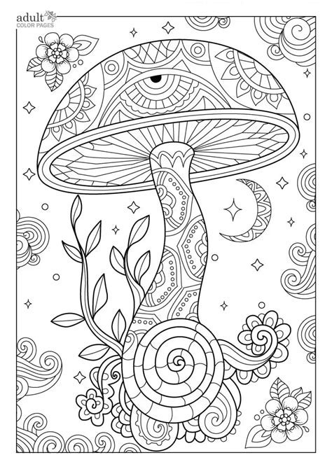 Free Printable Mandala Mushroom Coloring Pages for Adults