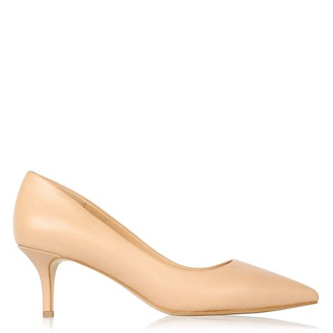 Linea Kitten Heel Shoes Nude Leather Sportsdirect
