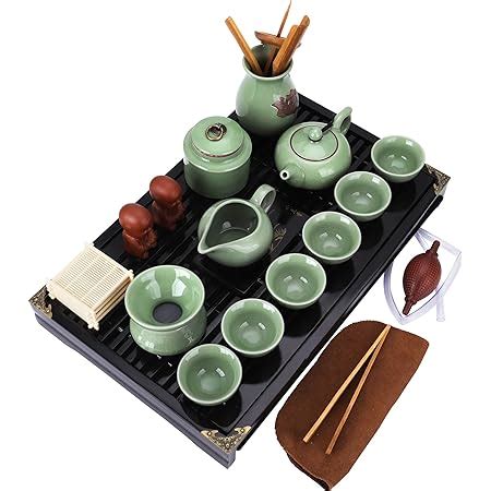 Amazon De Fanquare Chinesisches Keramik Kung Fu Tee Set Mit Teetablett