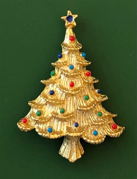 Vintage Eisenberg Ice Christmas Tree Brooch Etsy